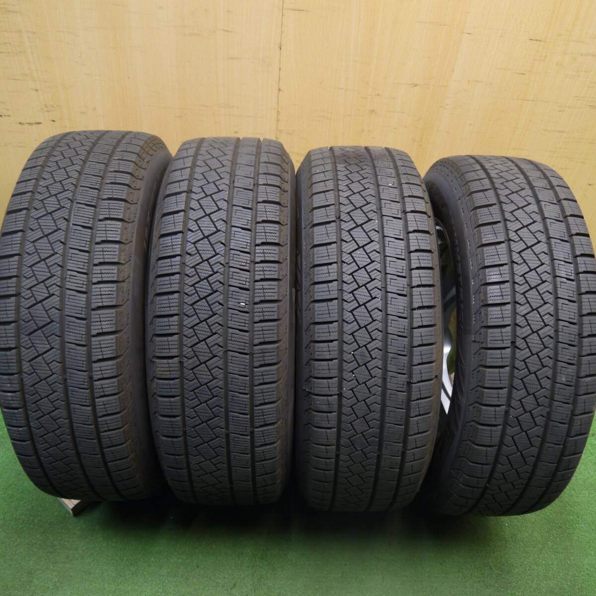 バリ溝！24年！キレイ！9.5分★スタッドレス 195/65R15 ピレリ アイスゼロ アシンメトリコ VIOLENTO ヴィオレント 15インチ PCD114.3/5H★5032503Hス