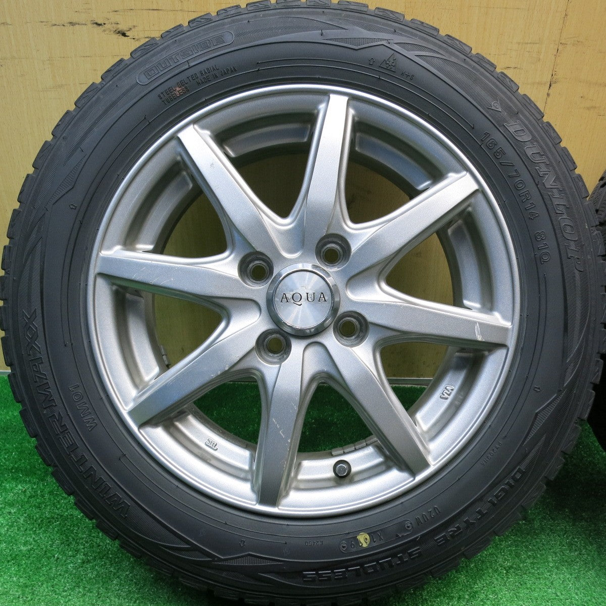 4本価格★スタッドレス 165/70R14 ダンロップ ウインターマックス WM01 AQUA アクア 14インチ PCD100/4H★5103004HAス