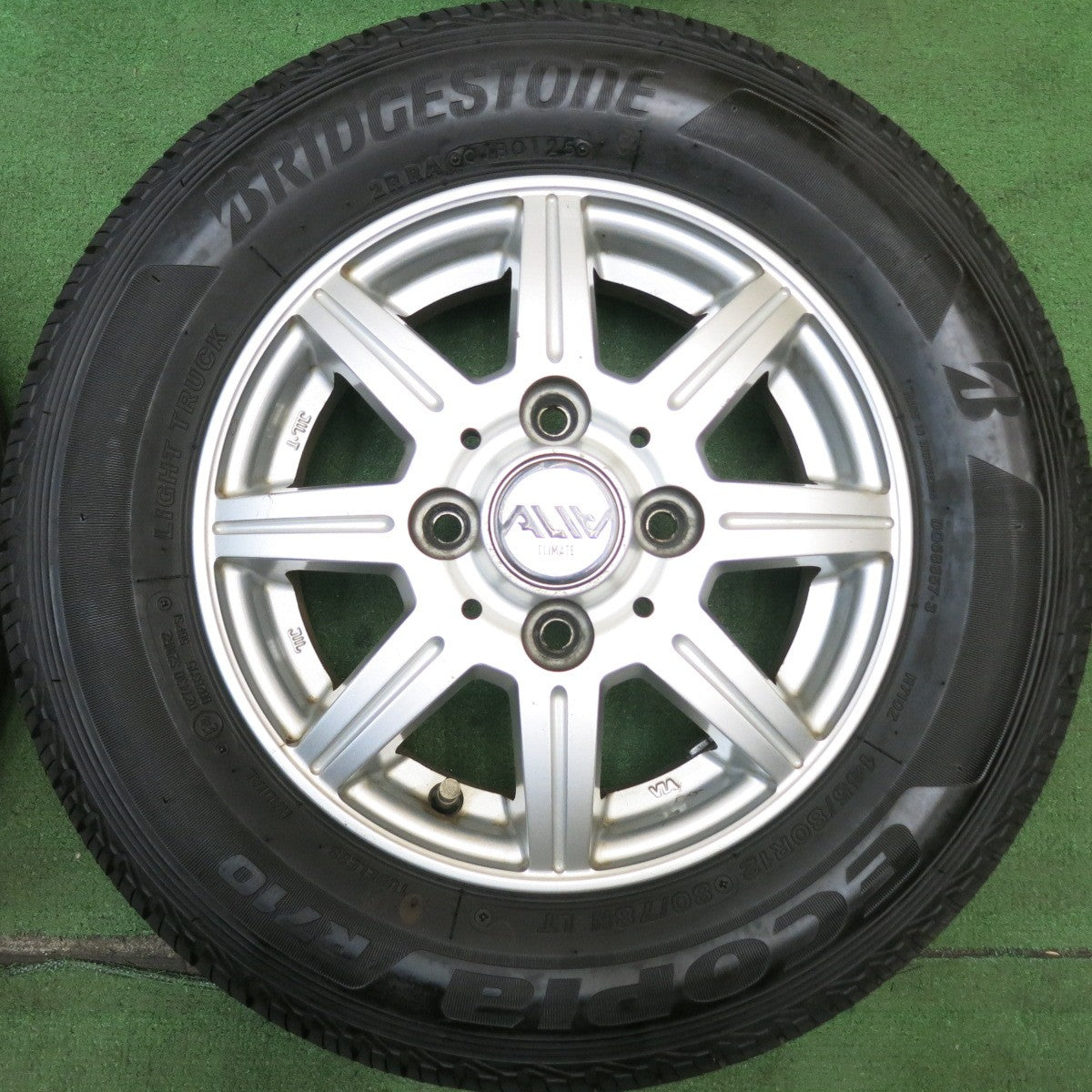 バリ溝！25年！8.5分◎145/80R12 80/78N ブリヂストン エコピア R710 ALIA CLIMATE アリア クライメイト 12インチ PCD100/4H◎6071607HAノ