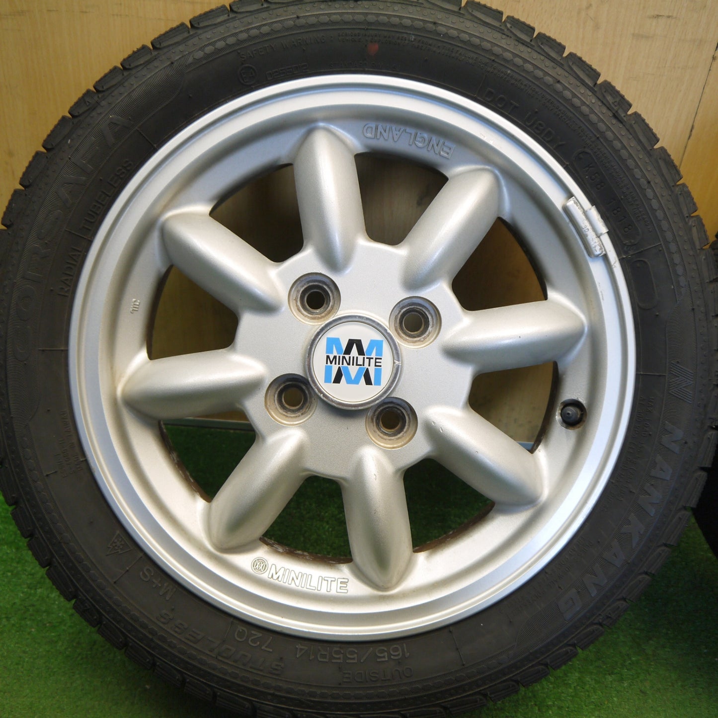 4本価格★ダイハツ ミラジーノ 純正 MINILITE 165/55R14 スタッドレス ナンカン CORSAFA ミニライト 14インチ PCD100/4H★6052202Hス