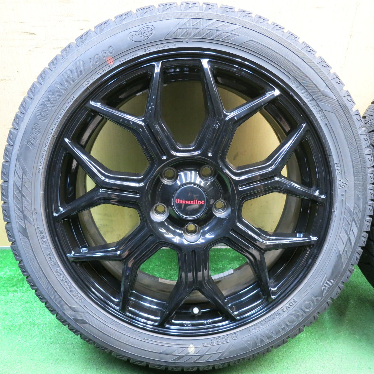 バリ溝！9.5分◎スタッドレス 215/50R18 ヨコハマ アイスガード iG60 Humanline HS-10M ヒューマンライン 18インチ PCD114.3/5H◎6101008HAス