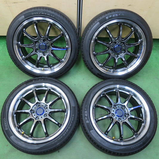 バリ溝！24年！キレイ！9.5分★WORK EMOTION ZR10 WFT EMTZR10 215/45R17 ピレリ P8 FS ワーク エモーション 17インチ PCD114.3/5H★5060508イノ