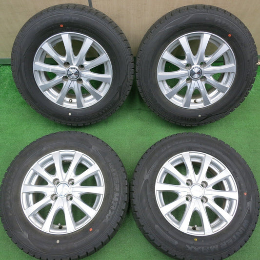 バリ溝！22年！キレイ！9.5分以上★スタッドレス 185/70R14 ダンロップ ウインターマックス WM02 ravrion RS01 ラブリオン 14インチ PCD100/4H★5012005TNス