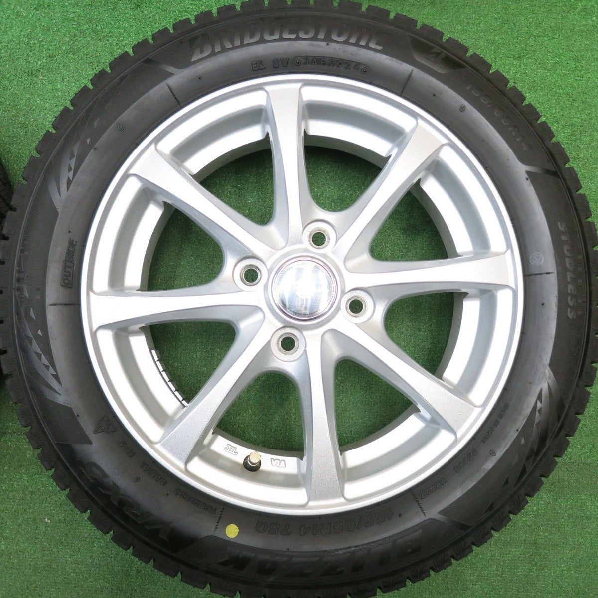 バリ溝！24年！キレイ！9.5分★スタッドレス 155/65R14 ブリヂストン ブリザック VRX3 ENERGY LINE エナジーライン 14インチ PCD100/4H★5113010HAス