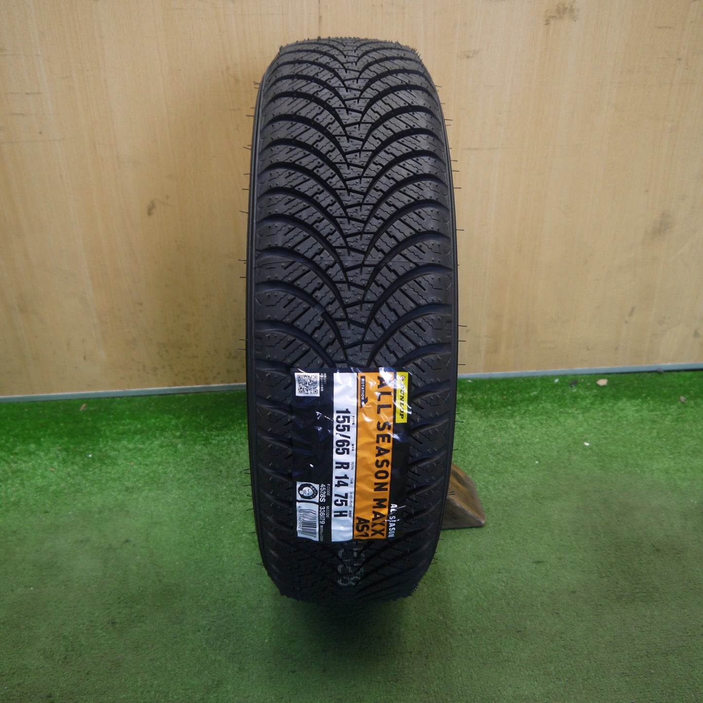 未使用！25年！1本★155/65R14 ダンロップ オールシーズン マックス AS1 ALL SEASON MAXX タイヤ 14インチ N-BOX ムーヴ ミライース 等★6060204Hノ