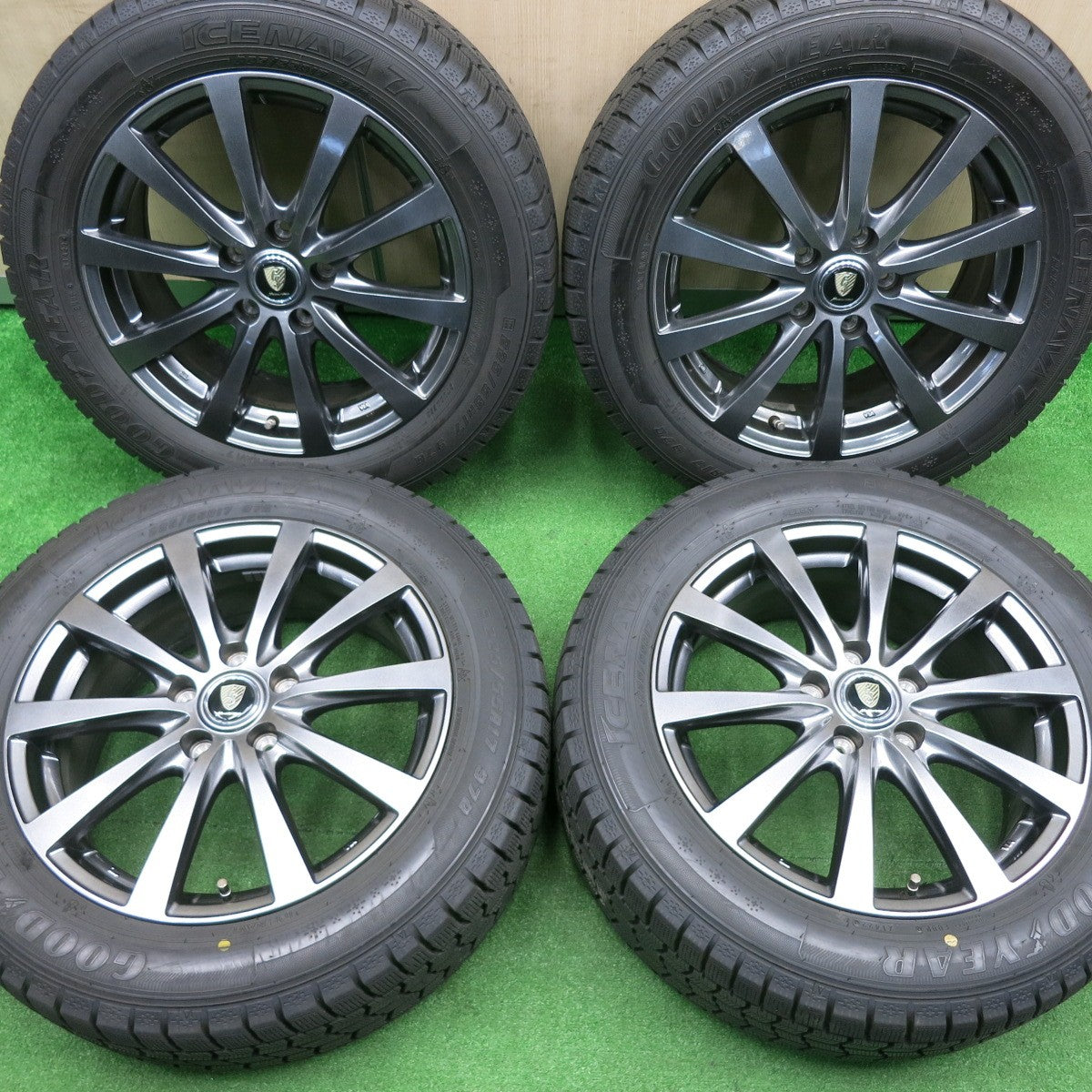 [送料無料] バリ溝！22年！キレイ！9.5分★スタッドレス 225/55R17 グッドイヤー アイスナビ7 MANARAY SPORT マナレイ 17インチ PCD114.3/5H★4112202NJス