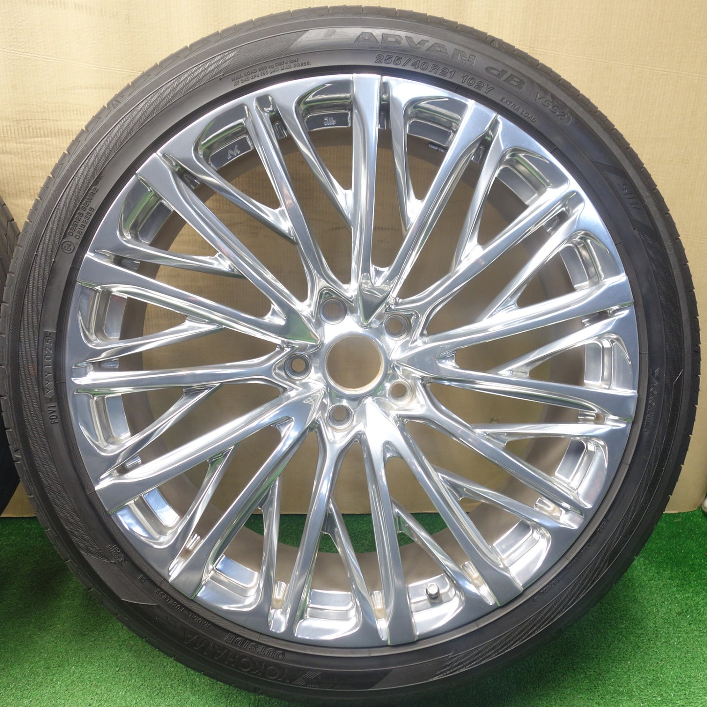 バリ溝！25年！キレイ！9.5分★40系 アルファード ヴェルファイア レクサス LM 等 AK FORGED PAFL30 255/40R21 ヨコハマ アドバン dB V552 21インチ PCD120/5H★6030702KTノ