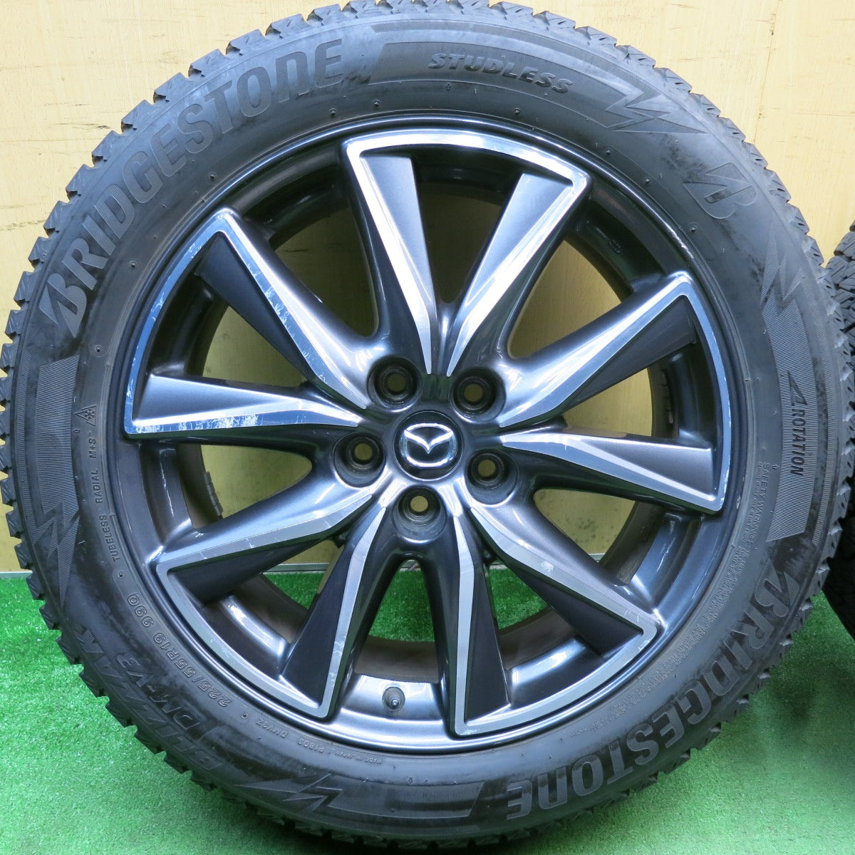 4本価格◎マツダ CX-5 純正 225/55R19 スタッドレス ブリヂストン ブリザック DM-V3 19インチ PCD114.3/5H◎6092407HAス