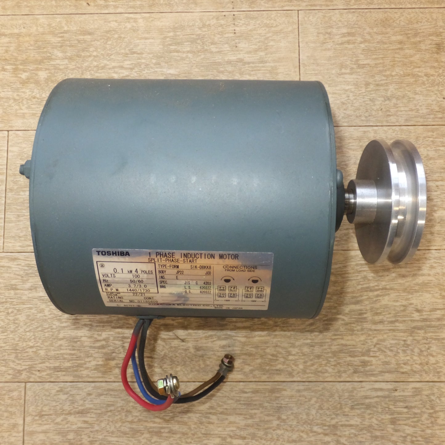 [送料無料] 現状品★北芝電機 TOSHIBA 単相モーター SIK-DBKK8　0.1kW 4POLE 100V 50/60Hz　SPLIT-PHASE-START★