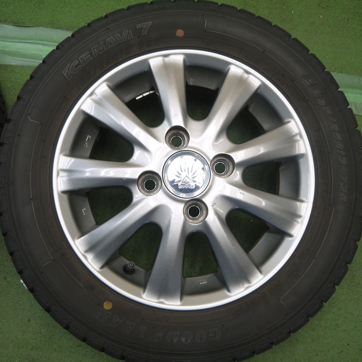 バリ溝！23年！8.5分◎スタッドレス 155/65R13 グッドイヤー アイスナビ7 STYTZ 社外 アルミ 13インチ PCD100/4H◎6092903Hス