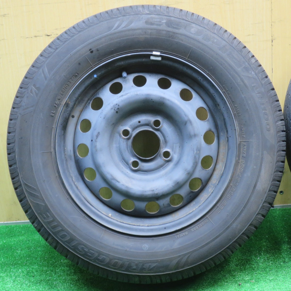 バリ溝！9分★185/70R14 ブリヂストン エコピア NH100 TOPY スチール ホイール 14インチ PCD100/4H★5110306NJノ