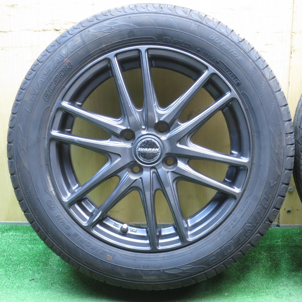 バリ溝！24年！9.5分★185/60R15 ダンロップ エナセーブ EC204 WAREN ヴァーレン 15インチ PCD100/4H★5073004NJノ
