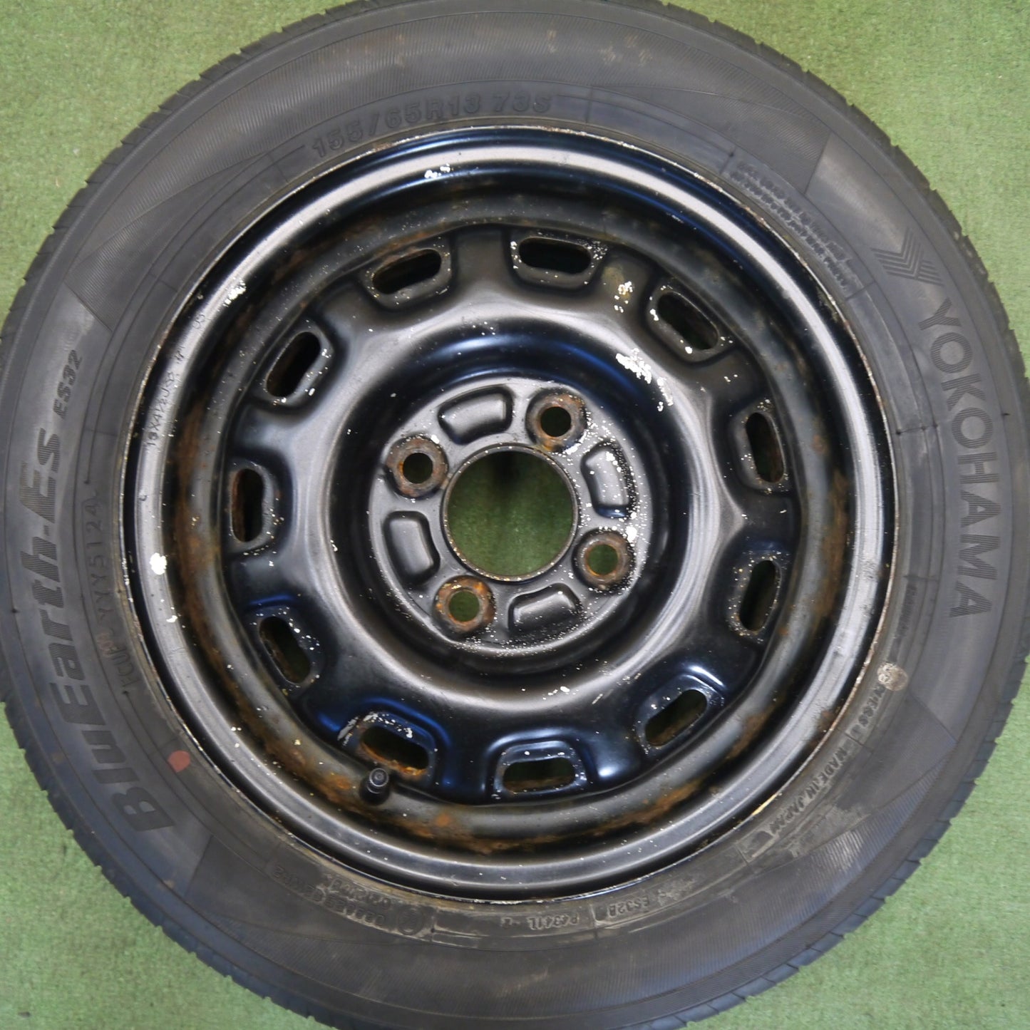 4本価格！24年★155/65R13 ヨコハマ BluEarth-ES ES32 スチール ホイール ブルーアース 13インチ PCD100/4H★6052003Hノ