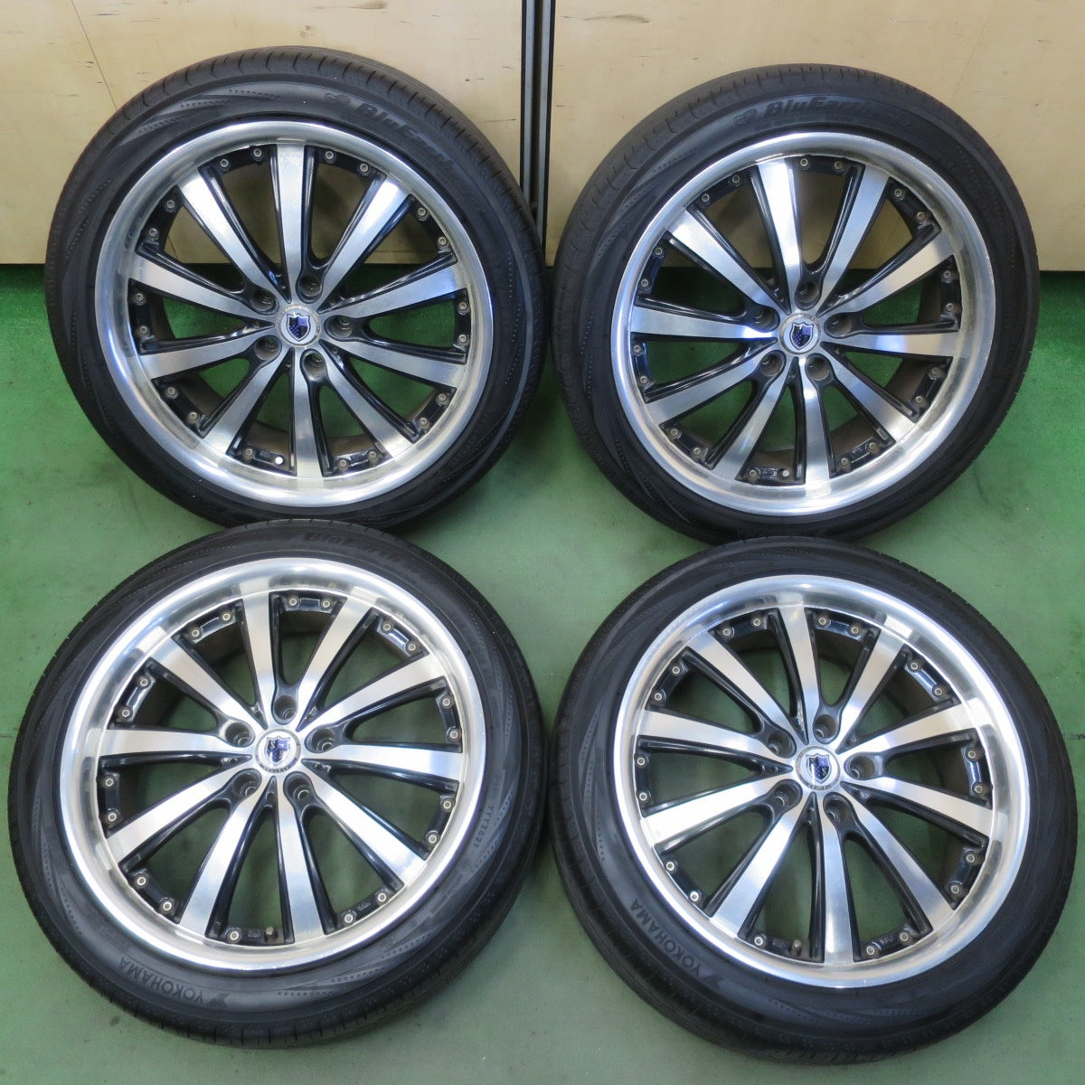 バリ溝！9.5分★STEINER 225/45R19 ヨコハマ ブルーアース RV-02 19インチ シュタイナー PCD114.3/5H★6061001イノ