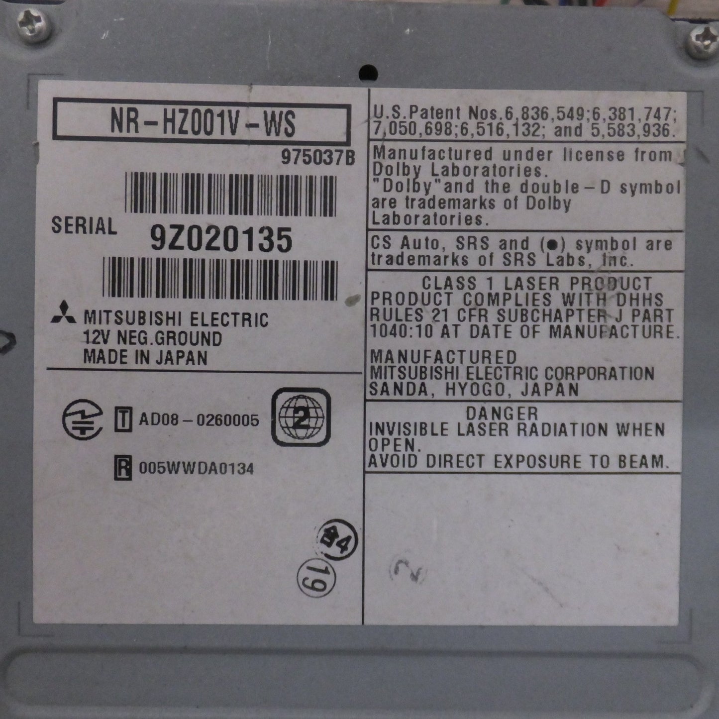[送料無料] ★三菱 MITSUBISHI 純正 カーナビゲーションシステム NR-HZ001 NR-HZ001V-WS[30]★