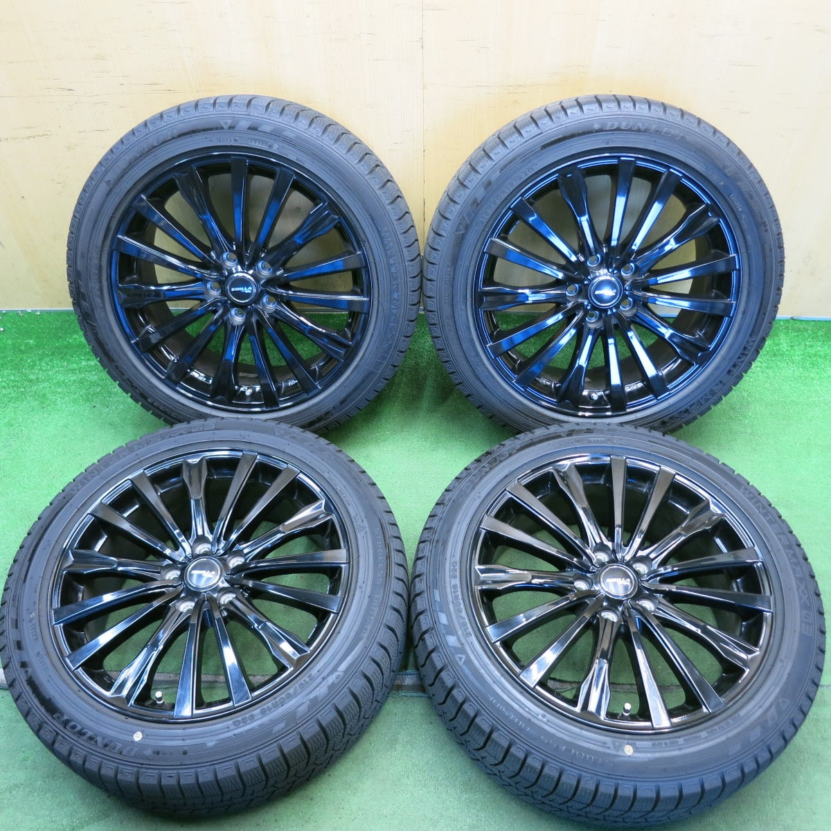 バリ溝！25年！キレイ！9.5分◎スタッドレス 215/50R18 ダンロップ ウインターマックス 03 SIBILLA NEXT W5 シビラ 18インチ PCD114.3/5H◎6072604HAス