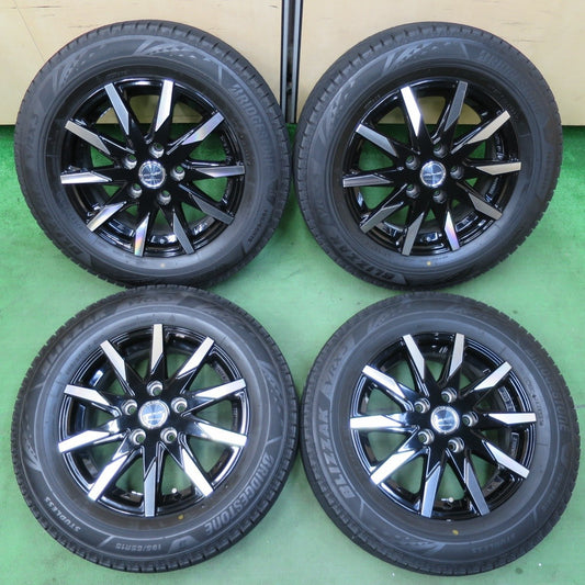バリ溝！23年！キレイ！9.5分★スタッドレス 195/65R15 ブリヂストン ブリザック VRX3 SMACK ENKEI スマック エンケイ 15インチ PCD114.3/5H★5021109イス