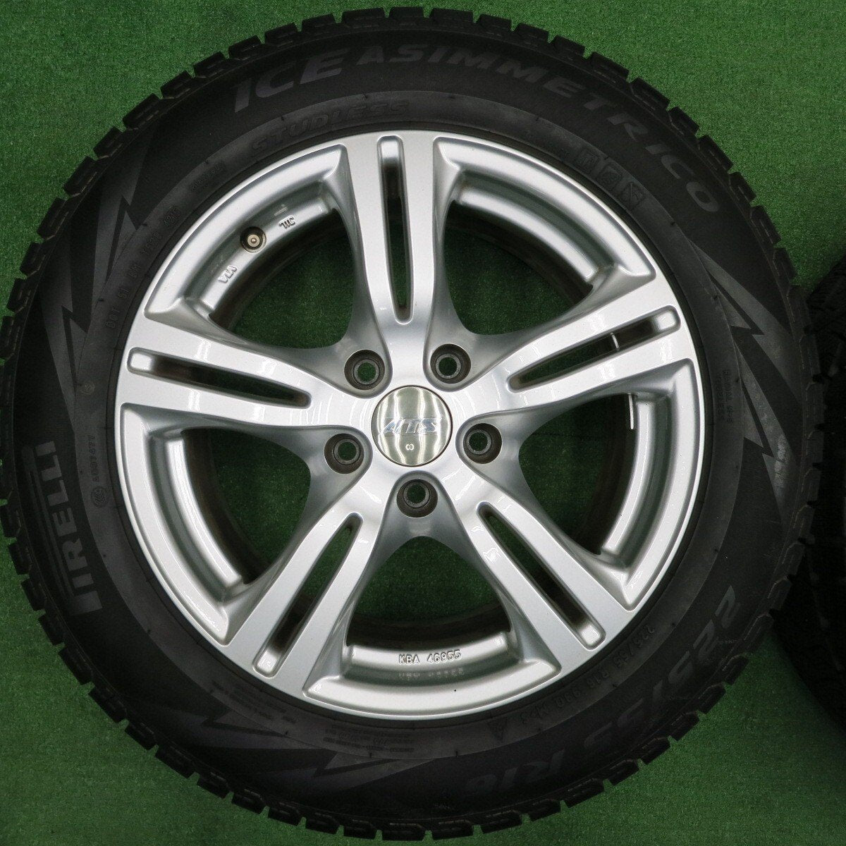 バリ溝！キレイ！9分★アウディ等 ATS ペガサス 225/55R16 スタッドレス ピレリ アイスアシンメトリコ PCD112/5H★4111404NJス