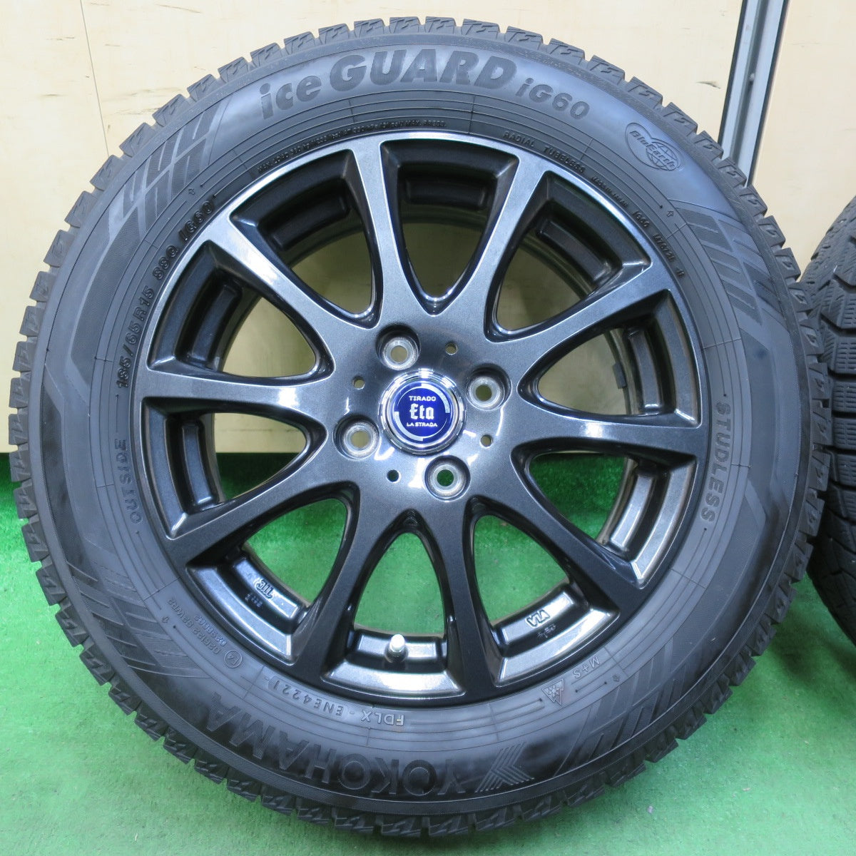 [送料無料] バリ溝！21年！キレイ！9分★スタッドレス 185/65R15 ヨコハマ アイスガード iG60 TIRADO Eta LA STRADA ラストラーダ 15インチ PCD100/4H★4103104イス