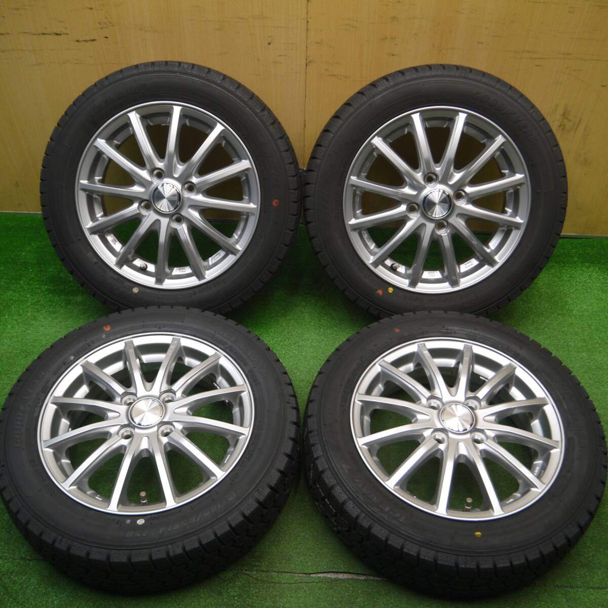タイヤほぼ未使用！23年！キレイ★スタッドレス 155/65R14 グッドイヤー アイスナビ7 WEZEN 14インチ PCD100/4H★4121610Hス