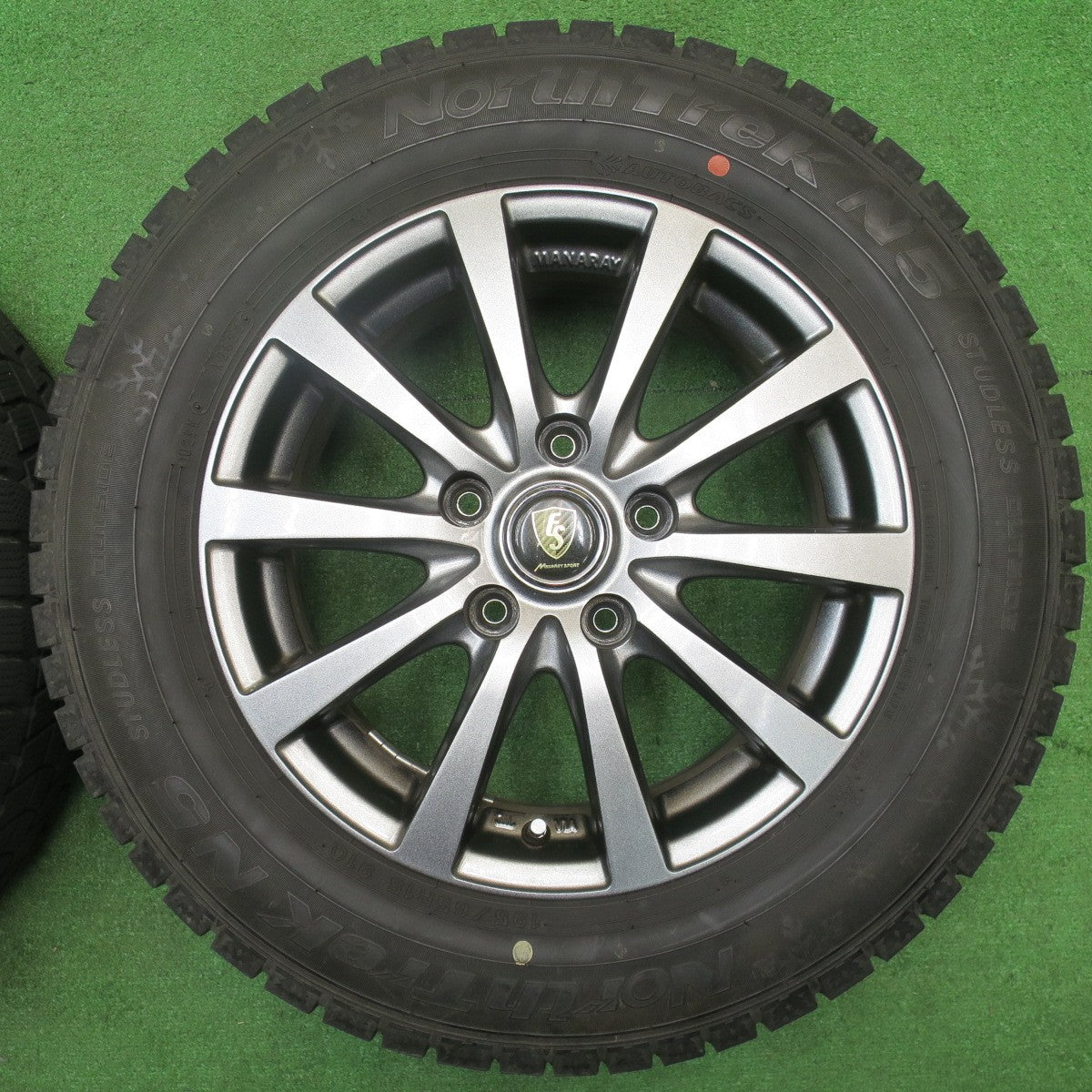 バリ溝！22年！9.5分★スタッドレス 195/65R15 オートバックス ノーストレック N5 MANARAY SPORT マナレイ スポーツ 15インチ PCD114.3/5H★5112104NJス