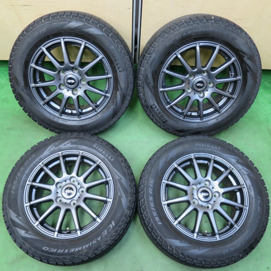 キレイ★スタッドレス 195/65R15 ピレリ アイスアシンメトリコ TEAD テッド 15インチ PCD114.3/5H★5022607イス