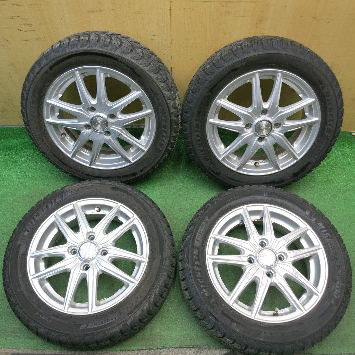 バリ溝！8.5分◎スタッドレス 155/65R14 ミシュラン X-ICE SNOW ECO FORME SE-20 エコフォルム 14インチ PCD100/4H◎6073007HAス