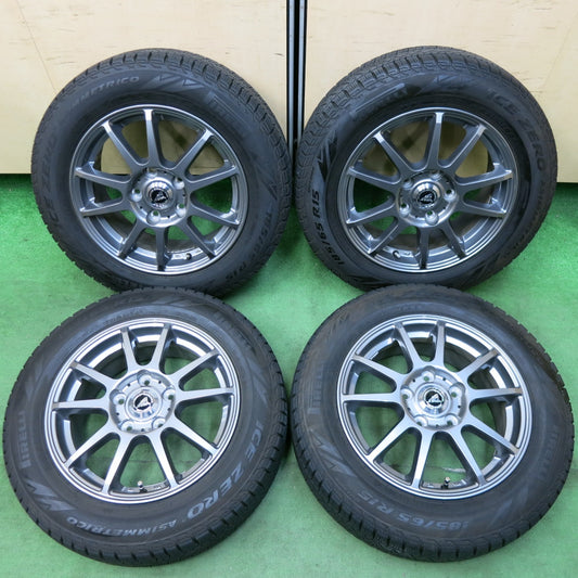 [送料無料] バリ溝！22年！キレイ！9分★スタッドレス 185/65R15 ピレリ アイスゼロ アシンメトリコ AZ SPORTS AZスポーツ 15インチ PCD114.3/5H★4120411SYス