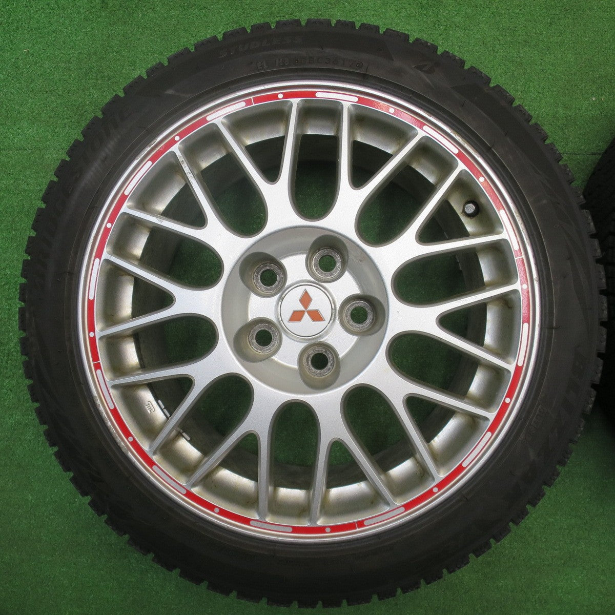 バリ溝！9.5分★三菱 ランエボ7 GT-A 純正 225/45R17 スタッドレス ブリヂストン ブリザック VRX2 17インチ PCD114.3/5H★5112401NJス