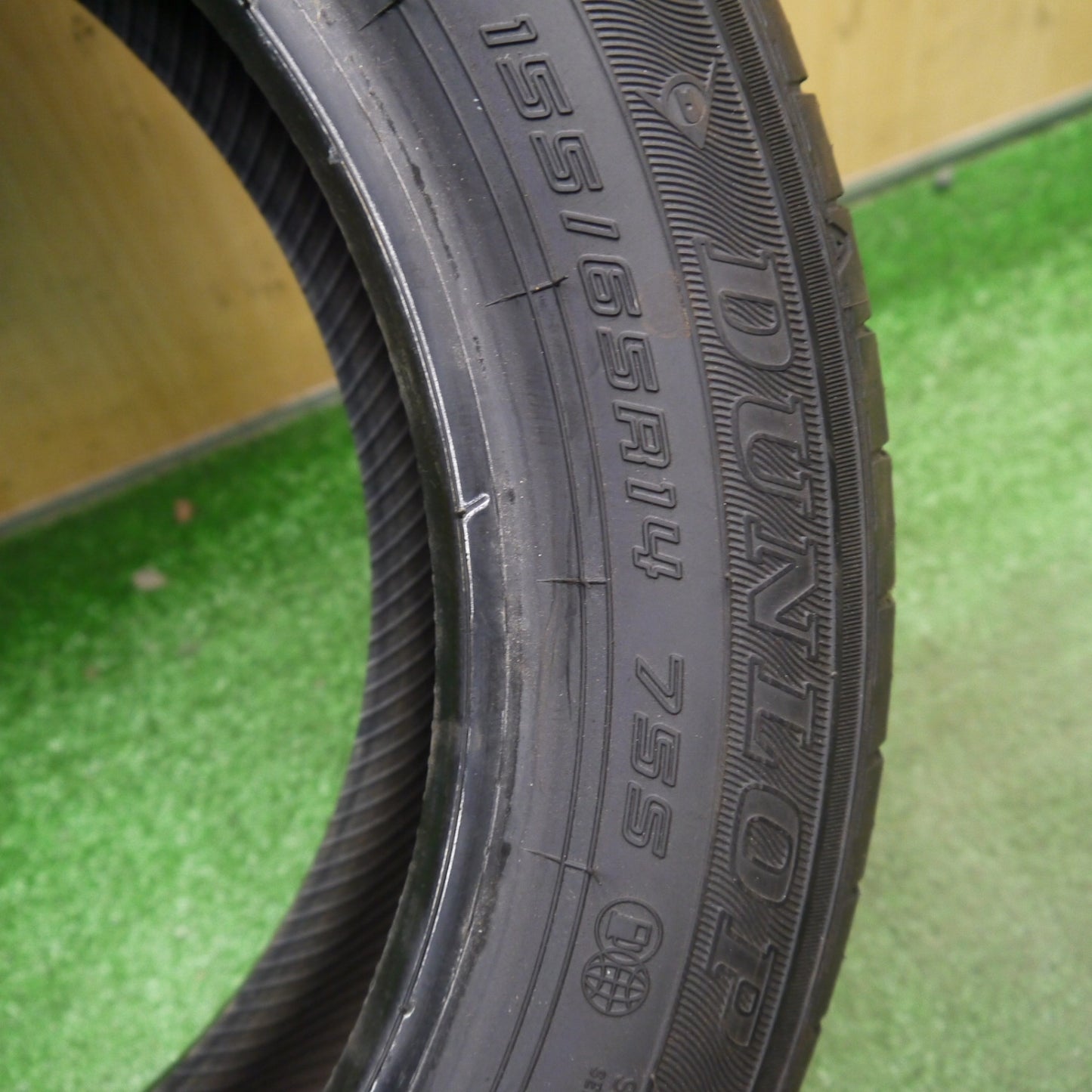 バリ溝！23年！8.5分！1本★155/65R14 ダンロップ エナセーブ EC300+ タイヤ 14インチ N-BOX ワゴンR タント ウェイク ムーヴ 等★6031703Hノタ