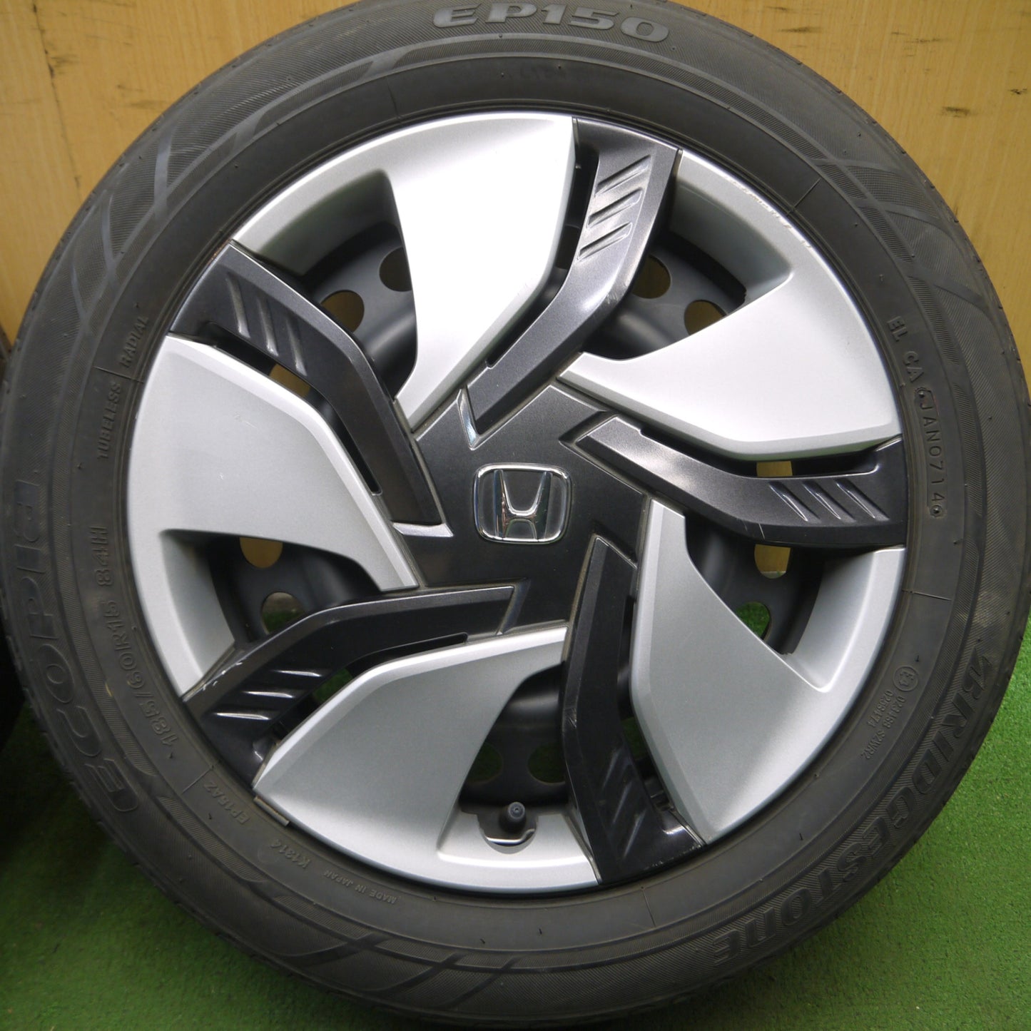 *送料無料* 4本価格★ホンダ フィット 純正 スチール 185/60R15 ブリヂストン エコピア EP150 15インチ PCD100/4H★4051501Hノ