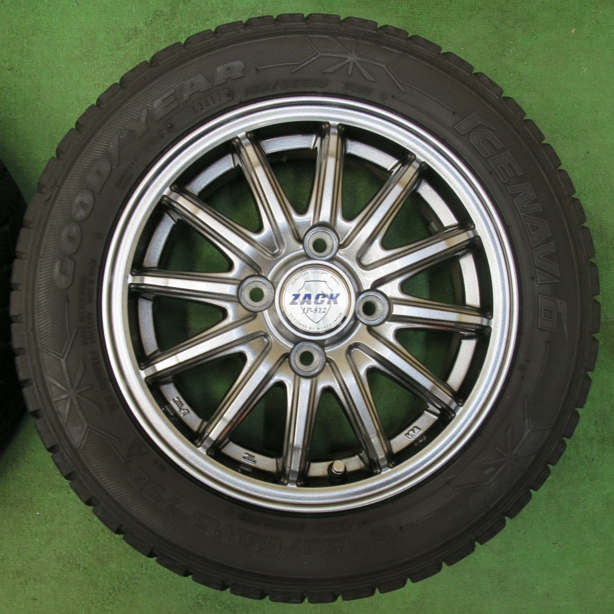 キレイ★スタッドレス 155/65R13 グッドイヤー アイスナビ6 ZACK JP-812 MONZA ザック 13インチ PCD100/4H★4121203イス