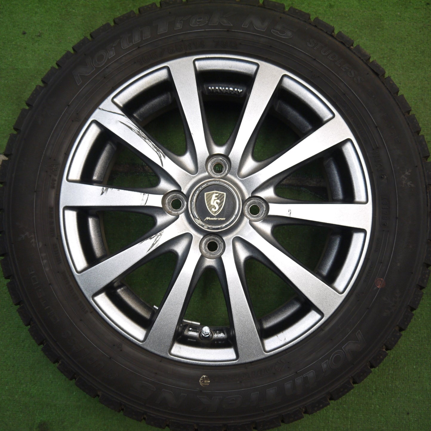 バリ溝！23年！9.5分以上★スタッドレス 165/65R14 オートバックス ノーストレック N5 MANARAY SPORT マナレイ スポーツ ソリオ ハスラー 等 PCD100/4H★5070206Hス