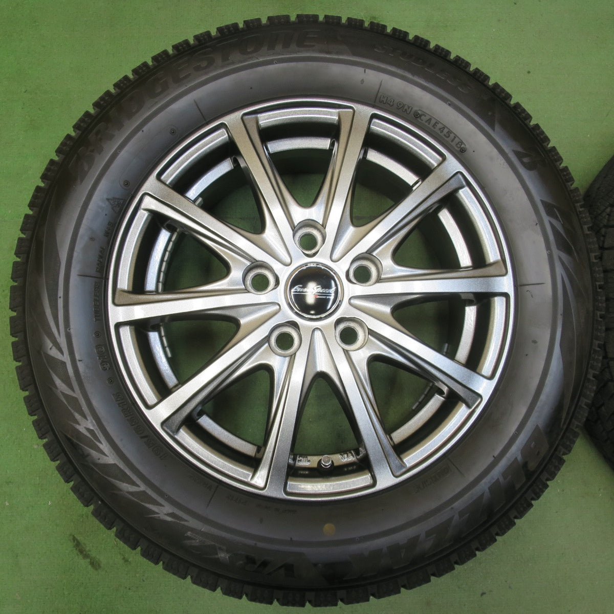 バリ溝！キレイ！9分★スタッドレス 195/65R15 ブリヂストン ブリザック VRX2 EuroSpeed MANARAY SPORT ユーロスピード 15インチ PCD114.3/5H★5112103イス