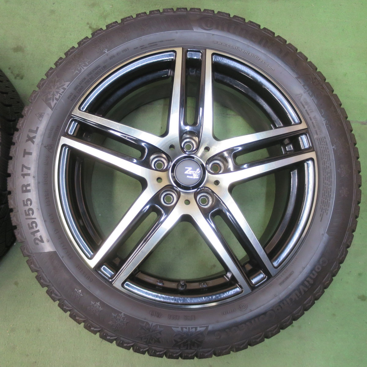 キレイ★スタッドレス 215/55R17 コンチネンタル コンチバイキング コンタクト6 Zmeist VS-1 17インチ PCD114.3/5H★6031101イス