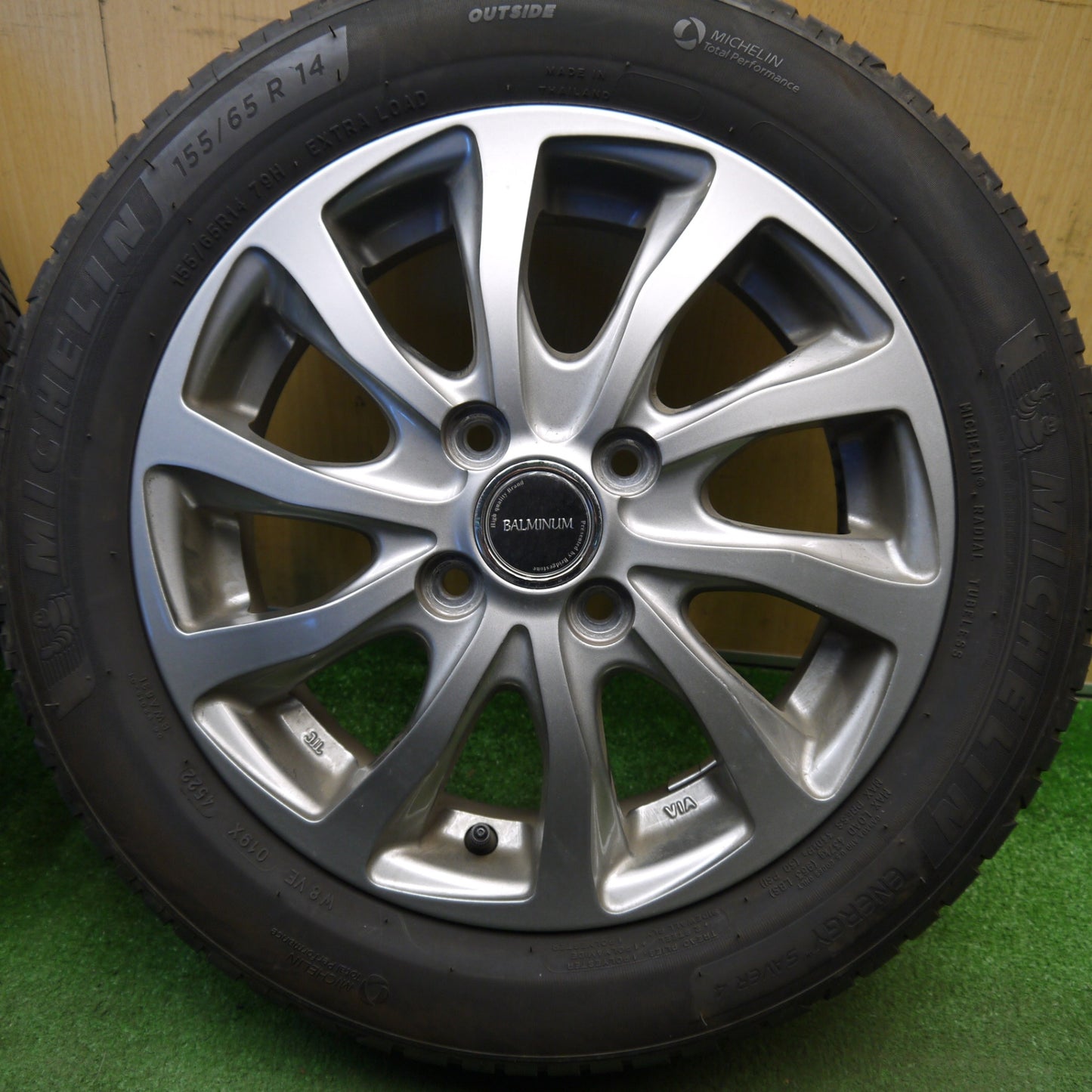 4本価格！23年★155/65R14 ミシュラン エナジーセイバー4 BALMINUM TR10 バルミナ 14インチ PCD100/4H★6032406Hノ