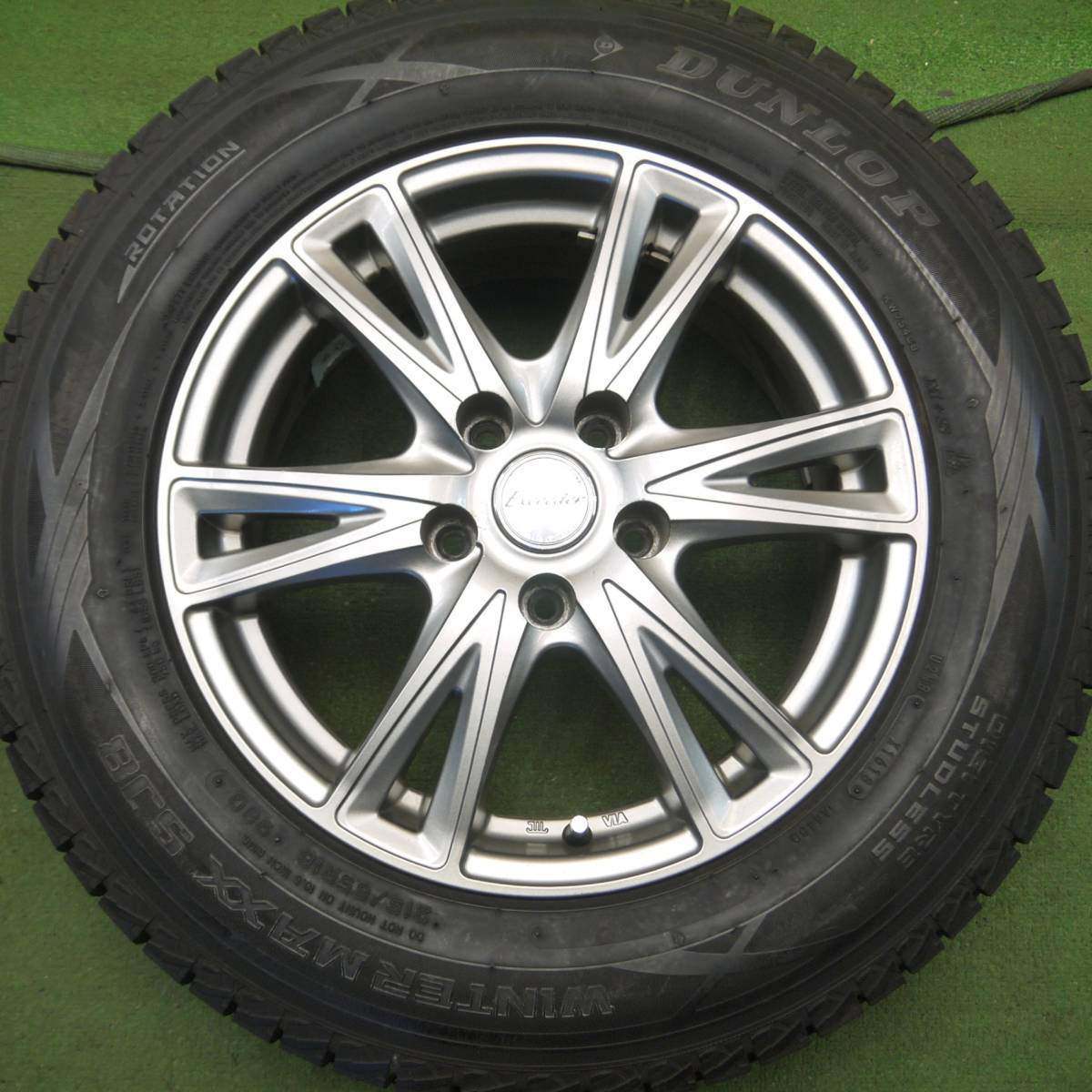 バリ溝！9.5分★スタッドレス 215/65R16 ダンロップ ウインターマックス SJ8 Exceeder PCD114.3/5H★4021607Hス