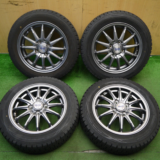 バリ溝！キレイ！9.5分以上★スタッドレス 155/65R14 ダンロップ ウインターマックス WM01 ZACK JP-812 MONZA 14インチ PCD100/4H★5041501Hス