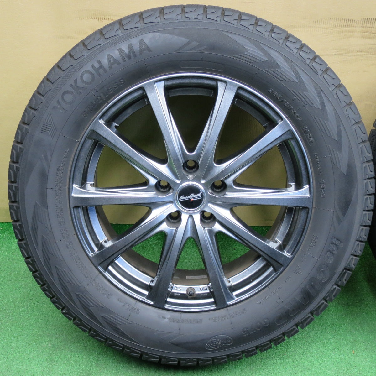 バリ溝！22年！キレイ！9.5分★スタッドレス 235/65R17 ヨコハマ アイスガード G075 EuroSpeed MANARAY SPORT ユーロスピード 17インチ PCD114.3/5H★6041208NKス