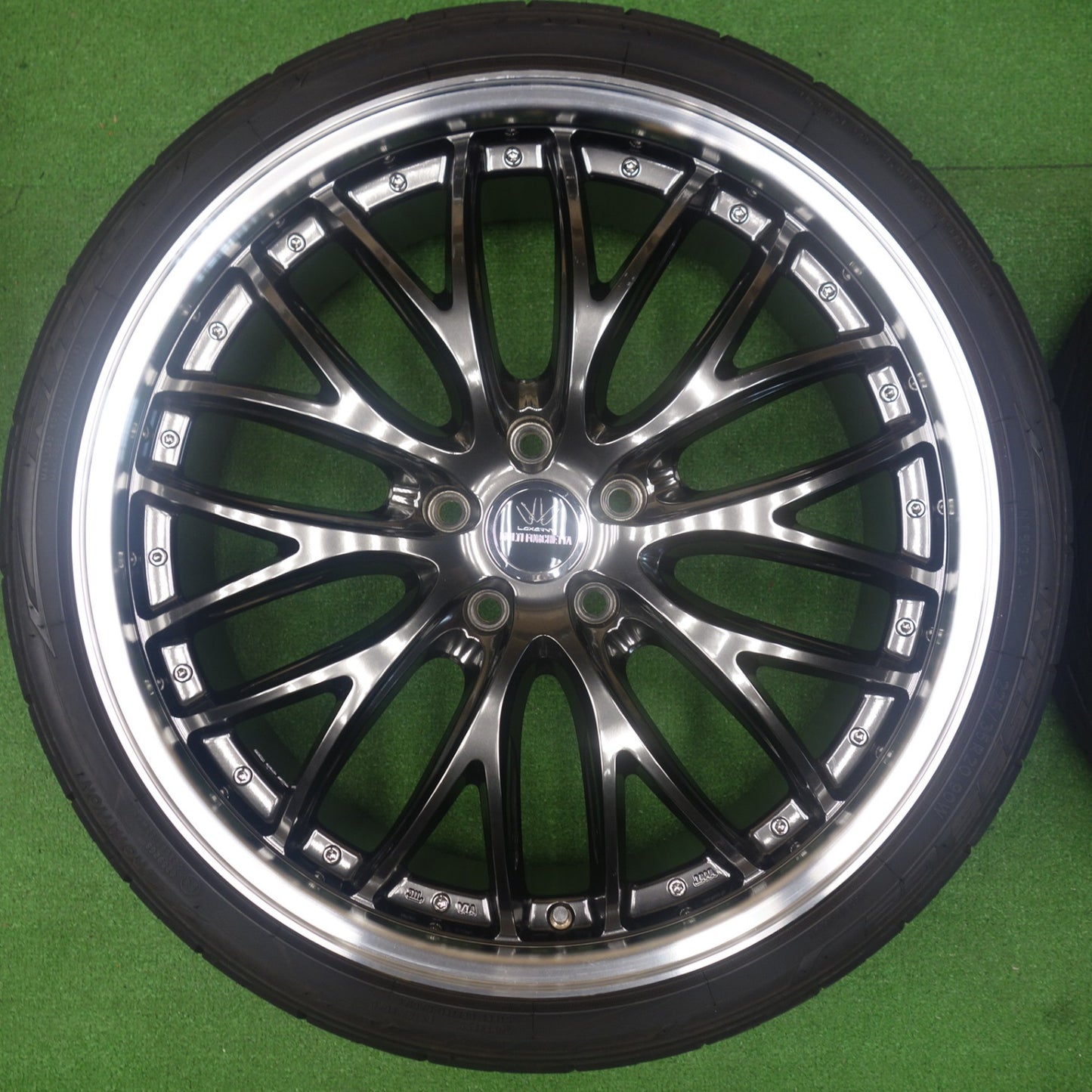 バリ溝！23年！9分◎LOXARNY MULTI FORCHETTA 225/35R20 ニットー NT555 G2 ロクサーニ マルチフォルケッタ 20インチ PCD114.3/5H◎6062001KTノ