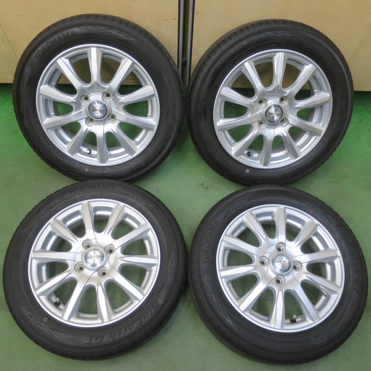 バリ溝！25年！キレイ！9分◎155/65R14 ヨコハマ BluEarth-GT AE51 JOKER ジョーカー ブルーアース 14インチ PCD100/4H◎6083113イノ