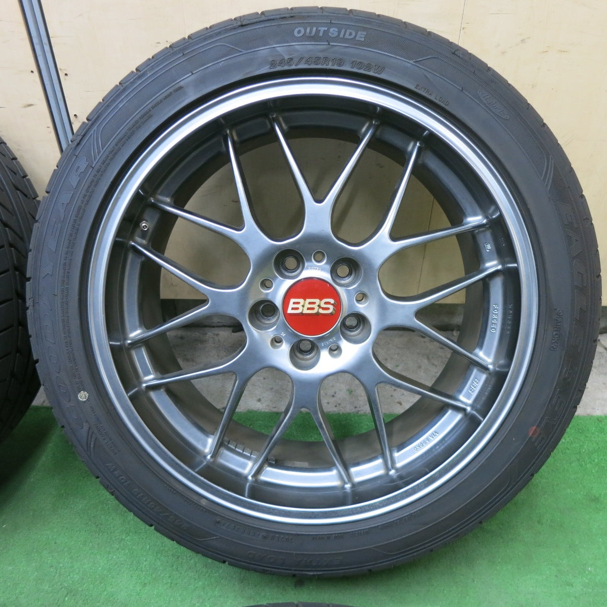 バリ溝！24年！キレイ！9.5分★BBS RG729 鍛造 245/45R19 グッドイヤー イーグル LS EXE 19インチ PCD114.3/5H★6011301ナノ
