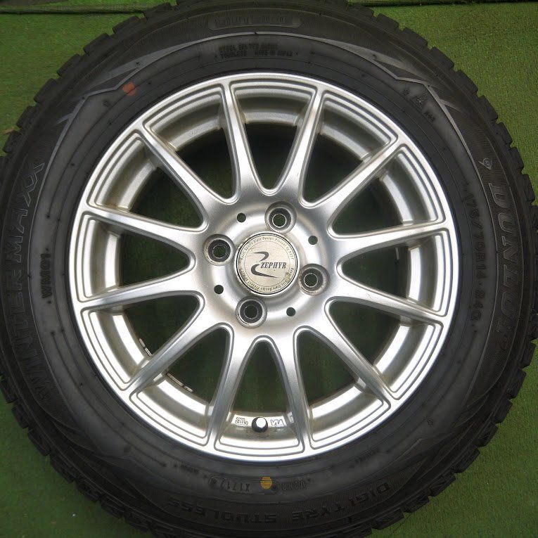 バリ溝！8.5分★スタッドレス 175/70R14 ダンロップ ウインターマックス WM01 ZEPHYR ゼファー PCD100/4H★4020711Hス