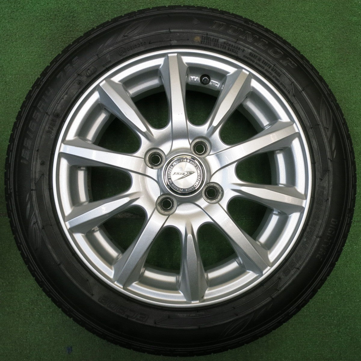 [送料無料] バリ溝！22年！9分★155/65R14 ダンロップ EC202 JOKER ジョーカー 14インチ PCD100/4H★5030701NJノ