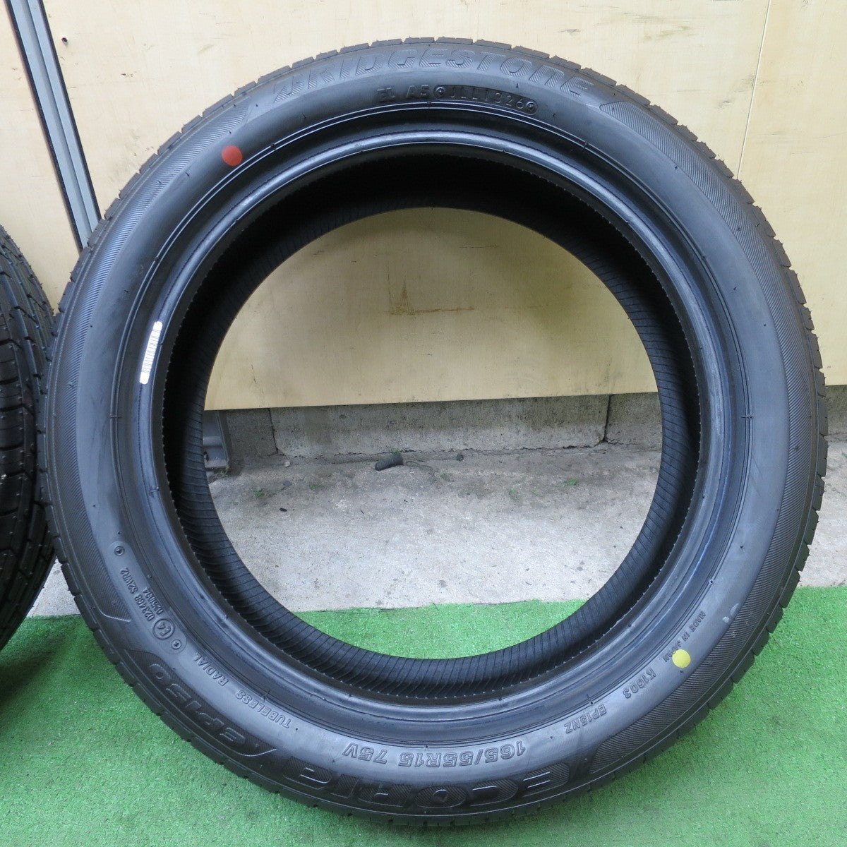 新車外し！26年★165/55R15 ブリヂストン エコピア EP150 タイヤ 15インチ スペーシア タント N-BOX ルークス ワゴンＲ ムーヴ キャンバス 等★6051103NGノタ