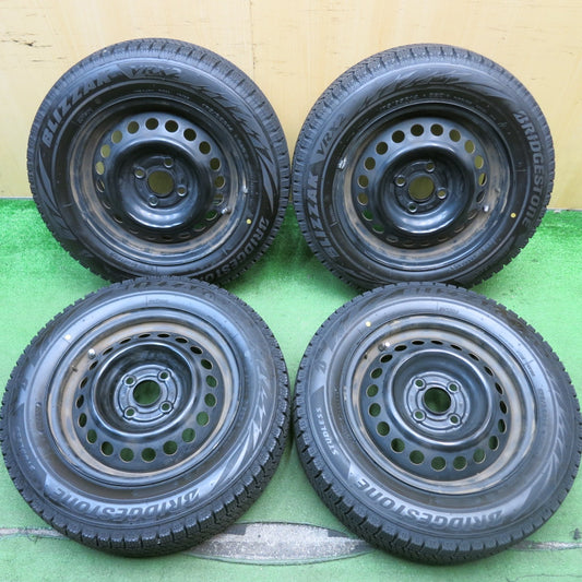 バリ溝！22年！ほぼ10分★スタッドレス 175/65R14 ブリヂストン ブリザック VRX2 スチール ホイール 14インチ PCD100/4H★5070502HAス
