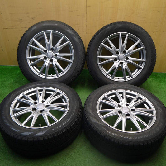 バリ溝！キレイ！8.5分★スタッドレス 215/60R17 ピレリ アイスアシンメトリコ プラス VELVA KEVIN ヴェルヴァ 17インチ PCD114.3/5H★5032403Hス