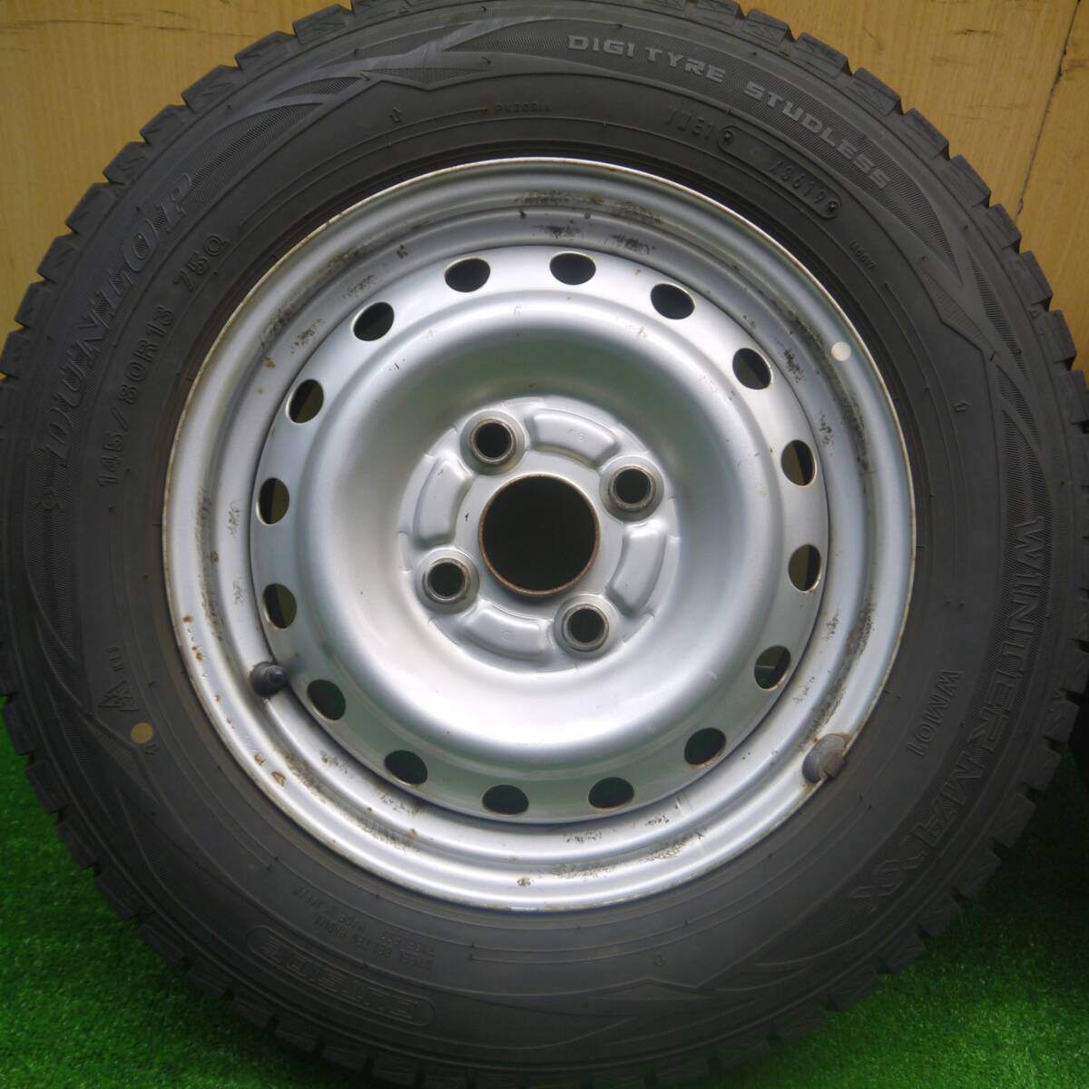 4本価格★スタッドレス 145/80R13 ダンロップ ウインターマックス WM01 スチール 13インチ PCD100/4H★4082101Hス