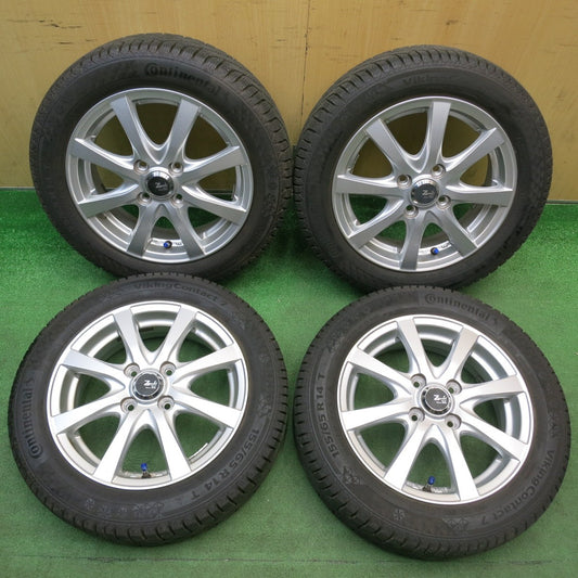 バリ溝！24年！キレイ！9.5分以上★スタッドレス 155/65R14 コンチネンタル バイキングコンタクト7 Zmeist VS-8 14インチ PCD100/4H★6032901HAス