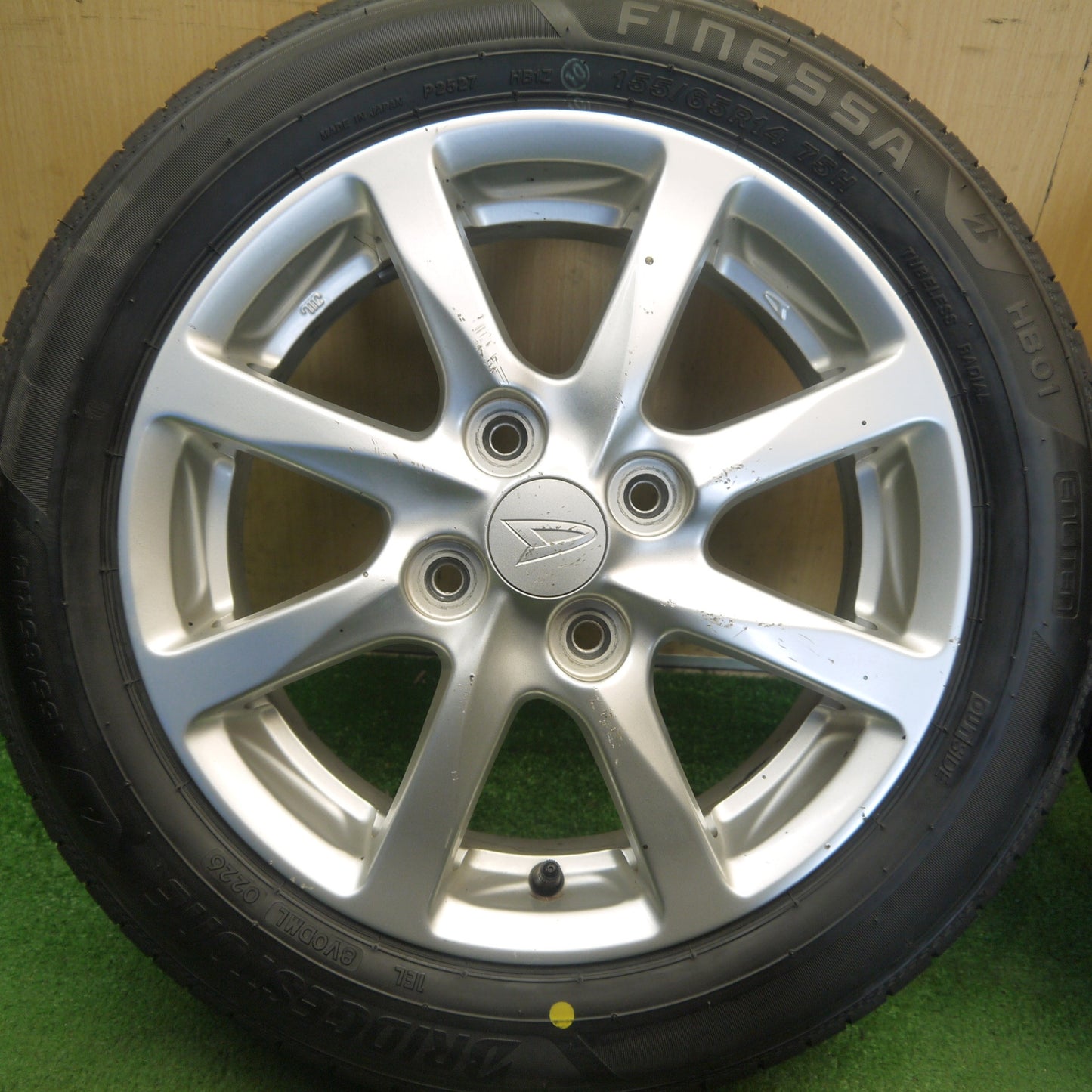 ほぼ未使用！26年◎ダイハツ タント ムーヴ 純正 155/65R14 ブリヂストン FINESSA フィネッサ 14インチ PCD100/4H◎6071506Hノ